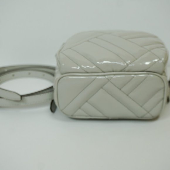 Michael Kors ABBEY XS MINI Backpack Crossbody Bag Quilted Grey Aluminum main image 7